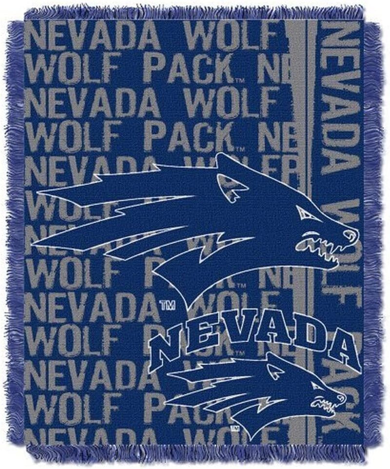 Northwest NCAA Nevada Wolf Pack Woven Jacquard Throw Blanket Double Play