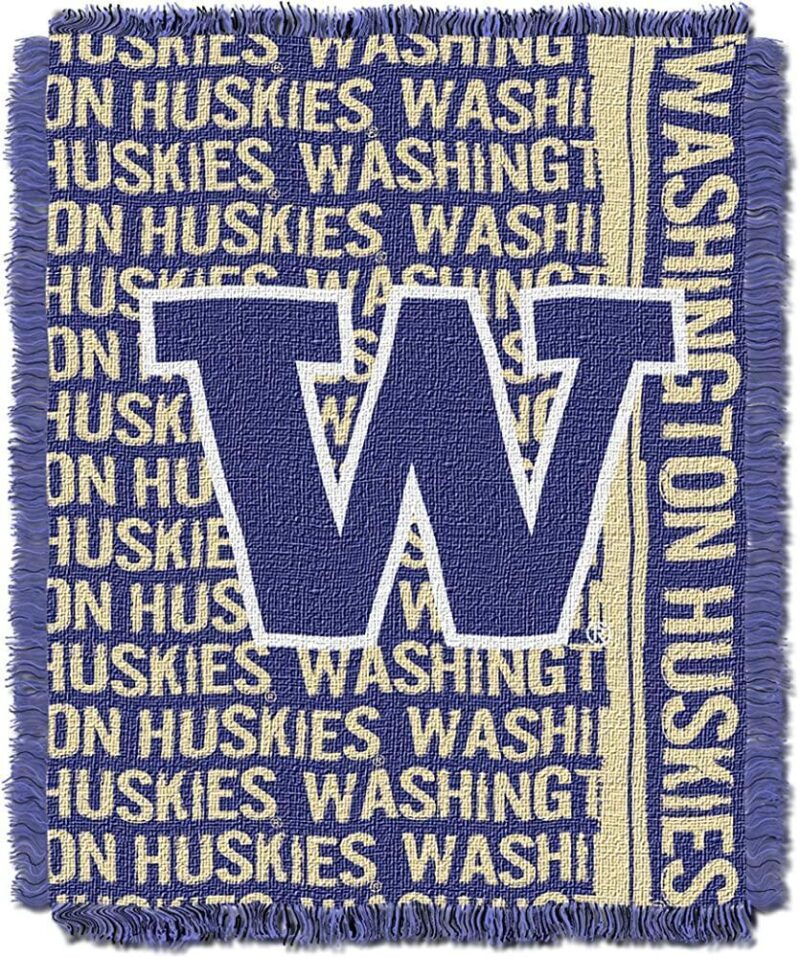 Northwest NCAA Washington Huskies Woven Jacquard Throw Blanket Double Play