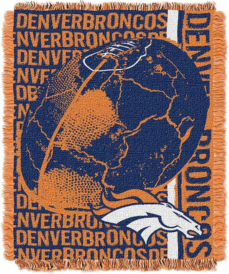 Northwest NFL Denver Broncos Woven Jacquard Throw Blanket Double Play