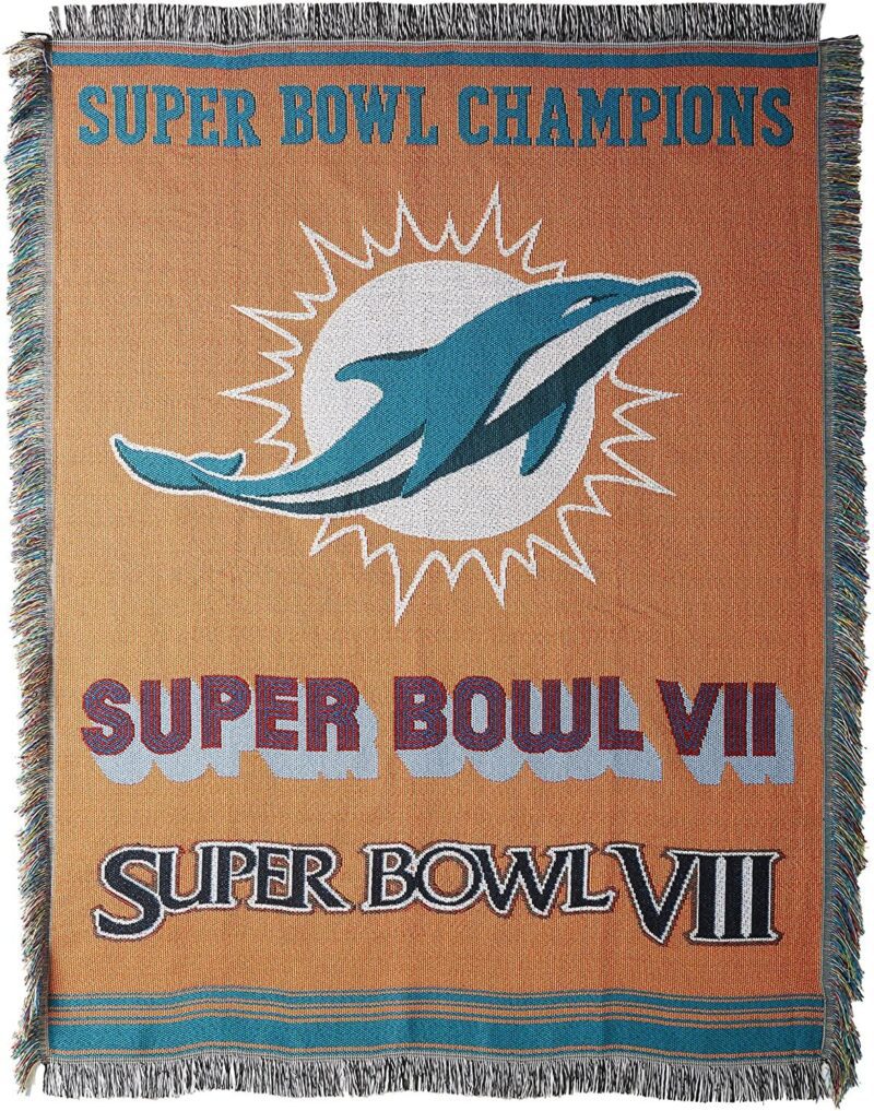 Northwest NFL Miami Dolphins Woven Tapestry Throw Blanket Commemorative