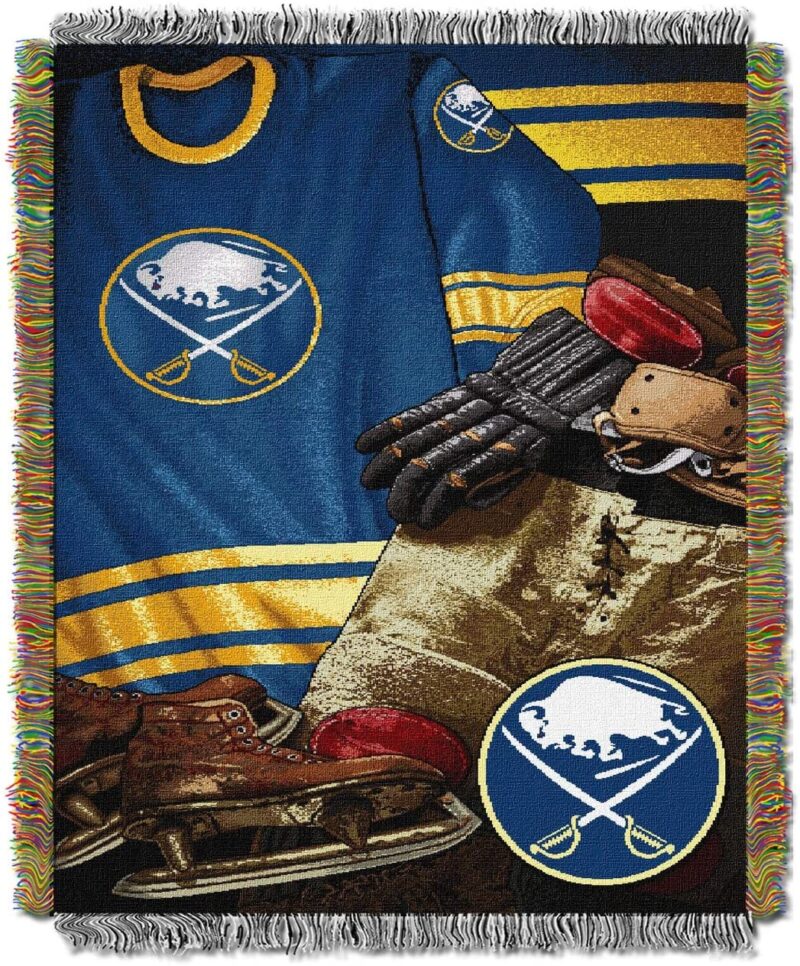 Northwest NHL Buffalo Sabres Woven Tapestry Throw Blanket Vintage