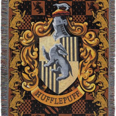 Northwest Woven Tapestry Throw Blanket Hufflepuff Crest