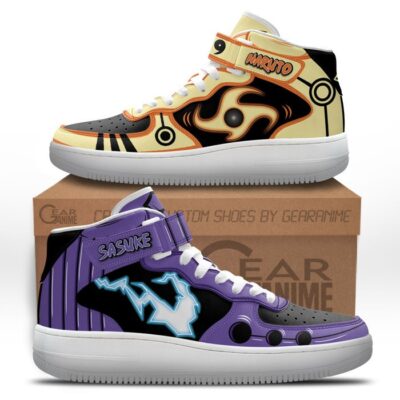 Nrt Uzumaki Bijuu Mode and Sasuke Susanoo Sneakers Air Mid Anime Shoes