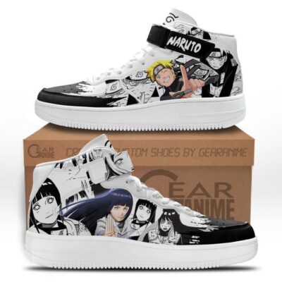 Nrt Uzumaki and Hinata Sneakers Air Mid Custom Anime Shoes Mix Manga