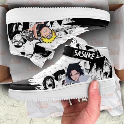 Nrt Uzumaki and Sasuke Sneakers Air Mid Custom Anime Shoes Mix Manga 3 Nrt Uzumaki and Sasuke Sneakers Air Mid Custom Anime Shoes Mix Manga 3