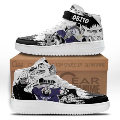 Obito Sneakers Air Mid Custom Anime Shoes Mix Manga for Otaku