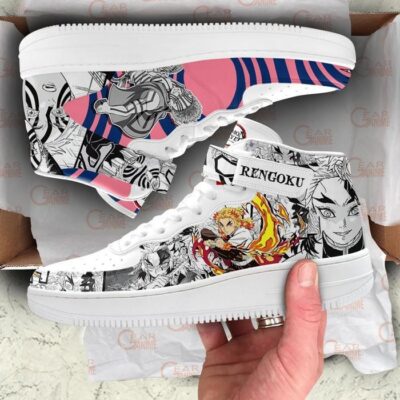 Rengoku Akaza Sneakers Air Mid Demon Slayer Anime Shoes Mix Manga 3