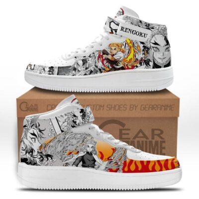 Rengoku Sneakers Air Mid Demon Slayer Anime Shoes Mix Manga