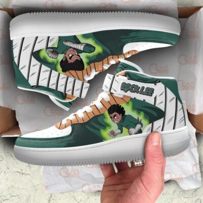 Rock Lee Eight Gates Sneakers Air Mid Custom NRT Anime Shoes for Otaku 3 Rock Lee Eight Gates Sneakers Air Mid Custom NRT Anime Shoes for Otaku 3