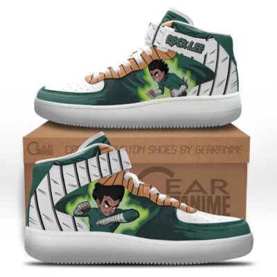 Rock Lee Eight Gates Sneakers Air Mid Custom NRT Anime Shoes for Otaku