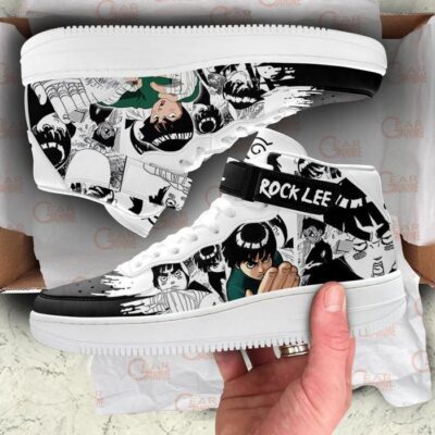 Rock Lee Sneakers Air Mid Custom Anime Shoes Mix Manga for Otaku 3