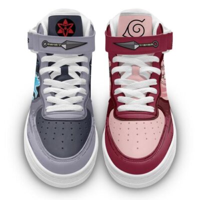 Sakura Haruno and Sasuke Uchiha Sneakers Air Mid Custom Anime Shoes 1 Sakura Haruno and Sasuke Uchiha Sneakers Air Mid Custom Anime Shoes 1