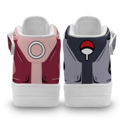 Sakura Haruno and Sasuke Uchiha Sneakers Air Mid Custom Anime Shoes 2 Sakura Haruno and Sasuke Uchiha Sneakers Air Mid Custom Anime Shoes 2