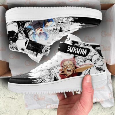 Satoru Gojo and Sukuna Sneakers Air Mid Custom Jujutsu Kaisen Anime Shoes 3 Satoru Gojo and Sukuna Sneakers Air Mid Custom Jujutsu Kaisen Anime Shoes 3