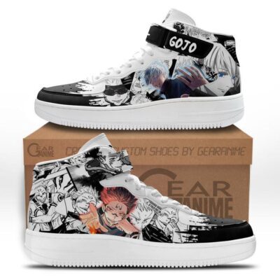 Satoru Gojo and Sukuna Sneakers Air Mid Custom Jujutsu Kaisen Anime Shoes