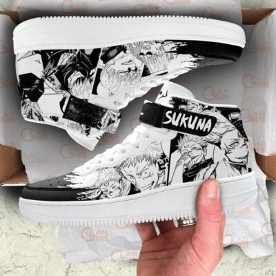 Satoru Gojo and Sukuna Sneakers Air Mid Custom Jujutsu Kaisen Manga Shoes 6 Satoru Gojo and Sukuna Sneakers Air Mid Custom Jujutsu Kaisen Manga Shoes 6