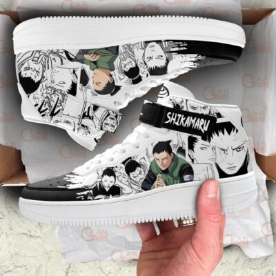 Shikamaru Nara Sneakers Air Mid Custom Anime Shoes Mix Manga 3