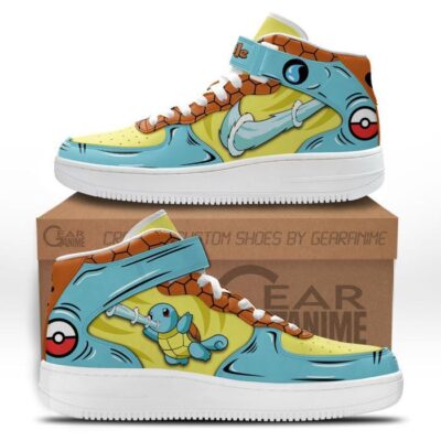 Squirtle Sneakers Air Mid Custom Pokemon Anime Shoes for Otaku