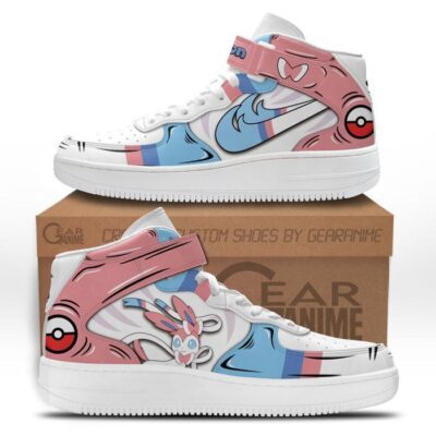 Sylveon Sneakers Air Mid Custom Pokemon Anime Shoes for Otaku