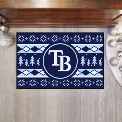 Tampa Bay Rays Holiday Sweater Starter Mat - Doormat - Welcome Mat Alternate Logo