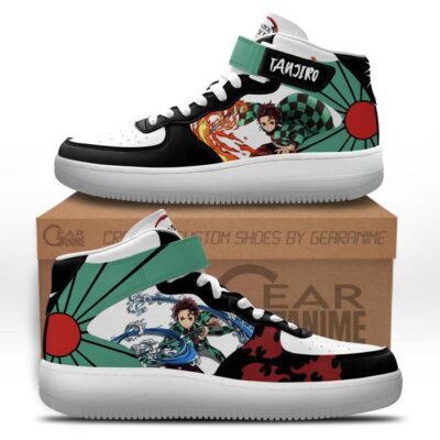 Tanjiro Kamado Sneakers Air Mid Custom Anime Demon Slayer Shoes