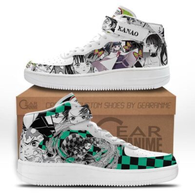 Tanjiro Kanao Sneakers Air Mid Demon Slayer Anime Shoes Mix Manga
