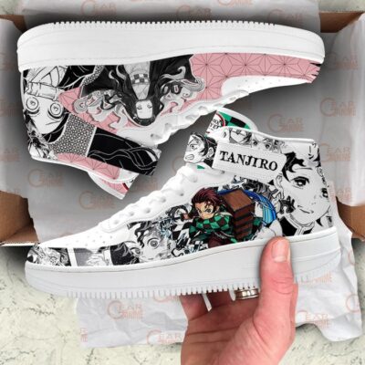 Tanjiro Nezuko Sneakers Air Mid Demon Slayer Anime Shoes Mix Manga 3