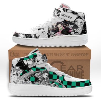 Tanjiro Nezuko Sneakers Air Mid Demon Slayer Anime Shoes Mix Manga