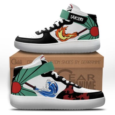 Tanjiro Skills Sneakers Air Mid Custom Anime Demon Slayer Shoes
