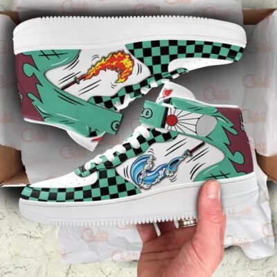 Tanjiro Sneakers Air Mid Custom Demon Slayer Anime Shoes for Otaku 3