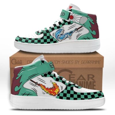 Tanjiro Sneakers Air Mid Custom Demon Slayer Anime Shoes for Otaku
