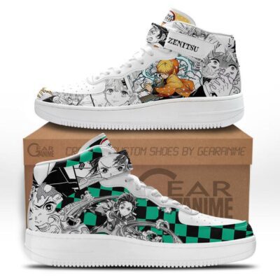 Tanjiro Zenitsu Sneakers Air Mid Demon Slayer Anime Shoes Mix Manga