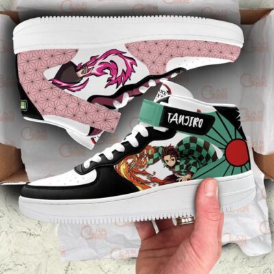 Tanjiro and Nezuko Sneakers Air Mid Custom Anime Demon Slayer Shoes 3 Tanjiro and Nezuko Sneakers Air Mid Custom Anime Demon Slayer Shoes 3