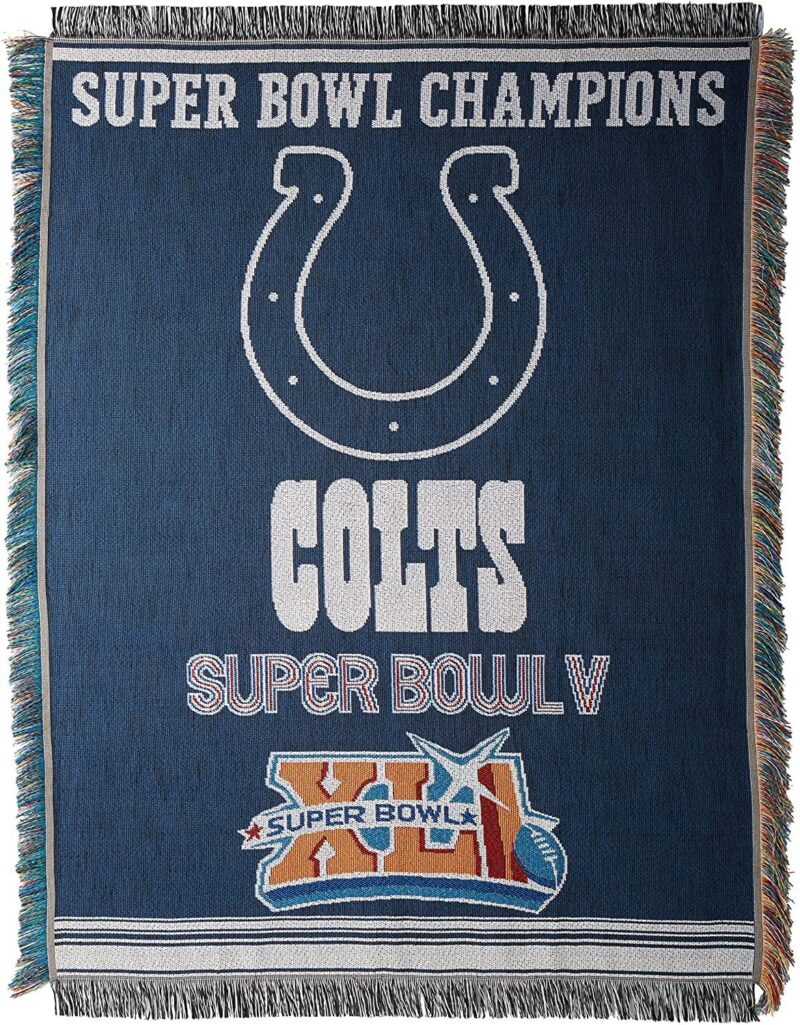 The Northwest Company Officially Licensed NFL Indianapolis Colts Commemorative Woven Tapestry Throw Blanket Blue