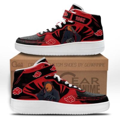 Tobi Sneakers Air Mid Custom Anime Akatsuki Shoes for Otaku