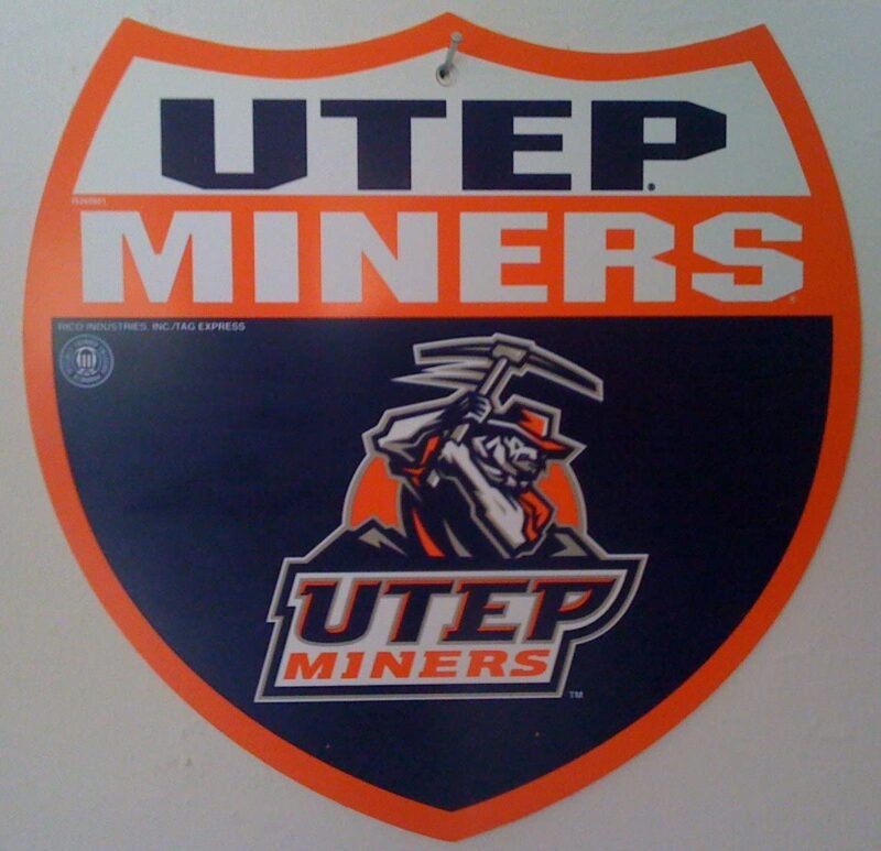 University of Texas El Paso UTEP Miners 12"x12" Interstate Metal Street Sign