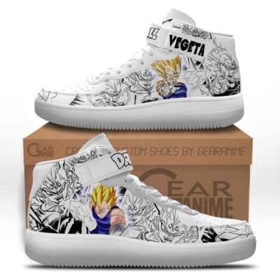 Vegeta Manji Sneakers Air Mid Custom Dragon Ball Anime Shoes Mix Manga