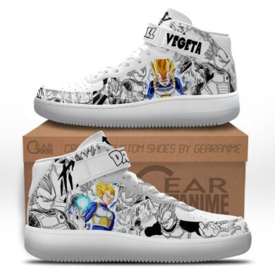 Vegeta Sneakers Air Mid Custom Dragon Ball Anime Shoes Mix Manga