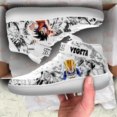 Vegeta and Goku Sneakers Air Mid Dragon Ball Anime Shoes Mix Manga 3