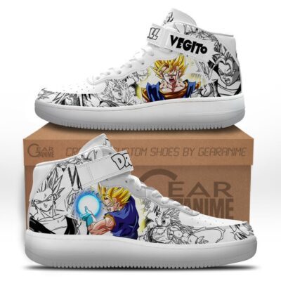 Vegito Yellow Sneakers Air Mid Dragon Ball Anime Shoes Mix Manga