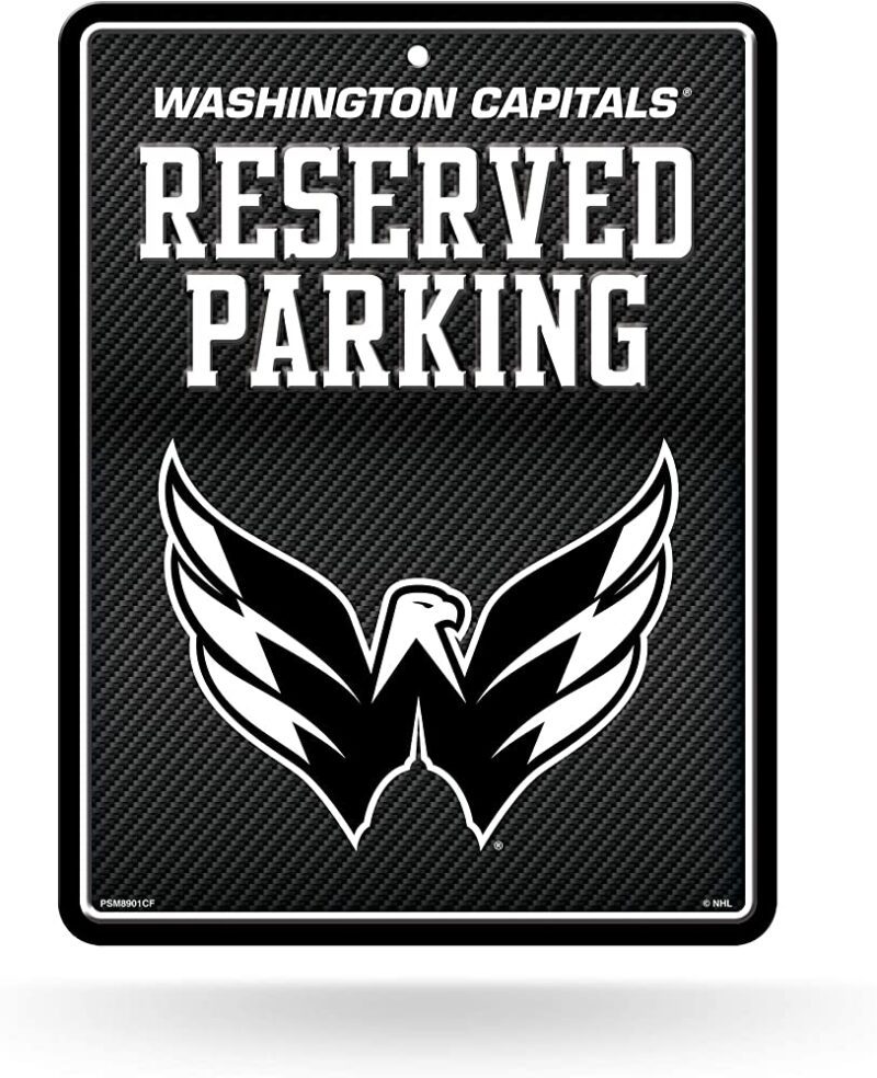 Washington Capitals Metal Sign Carbon Fiber Design Embossed Wall Parking Team Logo Novelty Hockey