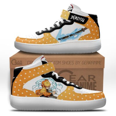 Zenitsu Sneakers Air Mid Custom Anime Demon Slayer Shoes
