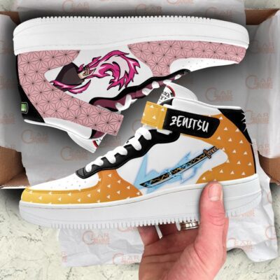 Zenitsu and Nezuko Sneakers Air Mid Custom Anime Demon Slayer Shoes 3 Zenitsu and Nezuko Sneakers Air Mid Custom Anime Demon Slayer Shoes 3