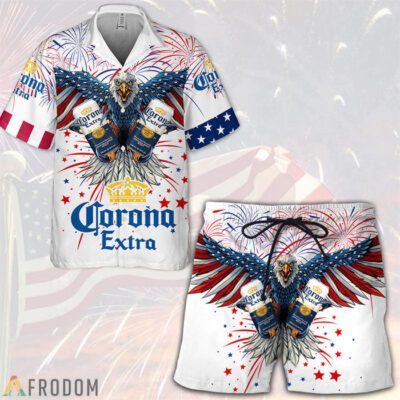 Aloha Independence Day Corona Extra Hawaiian Shirt And Shorts Set