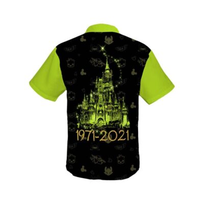 Baby Yoda Friends 50th Anniversary Glitter Castle Disney Hawaiian Summer Vacation Button Down Shirt Shorts Set Unisex Outfits 3