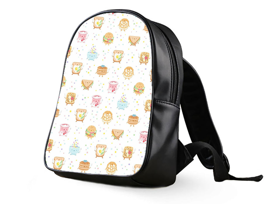 Cereal Sandwitch And Breads With Cute Faces School Bag Backpacks – Let ...