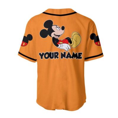 Chilling Mickey Mouse Black Orange | Disney Unisex Cartoon Graphic Casual Outfits | Custom Baseball Jersey 1 Chilling Mickey Mouse Black Orange Disney Unisex Cartoon Graphic Casual Outfits Custom Baseball Jersey 1