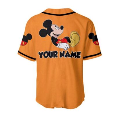 Chilling Mickey Mouse Black Orange | Disney Unisex Cartoon Graphic Casual Outfits | Custom Baseball Jersey 3 Chilling Mickey Mouse Black Orange Disney Unisex Cartoon Graphic Casual Outfits Custom Baseball Jersey 3