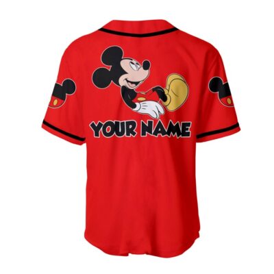 Chilling Mickey Mouse Black Red | Disney Unisex Cartoon Graphic Casual Outfits | Custom Baseball Jersey 1 Chilling Mickey Mouse Black Red Disney Unisex Cartoon Graphic Casual Outfits Custom Baseball Jersey 1