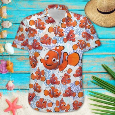 Finding Nemo Fish Summer Tropical Print Disney Hawaiian Button Down Shirt Shorts Set Unisex Outfits 2 Finding Nemo Fish Summer Tropical Print Disney Hawaiian Button Down Shirt Shorts Set Unisex Outfits 2